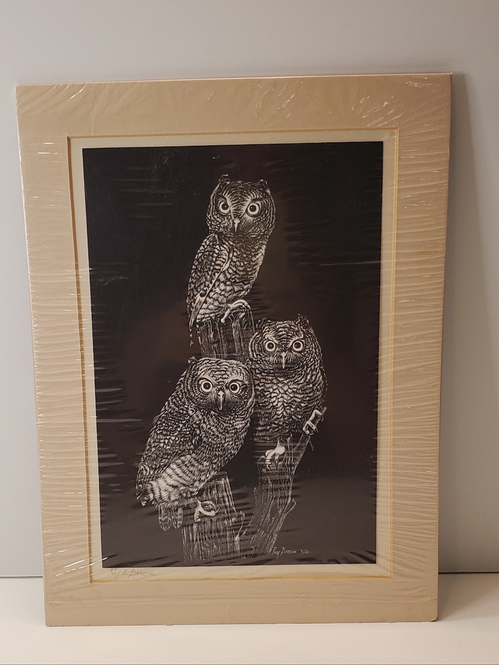 Signed Ray E Barone Scratchboard Print